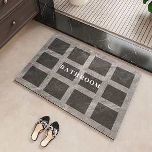 Alfombra de Baño Moderna Minimalista Geométrica de Fibra de Poliéster Absorbente Antideslizante para Baño - Product Image 2