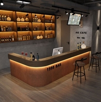 Comptoir de bar moderne avec îlot Comptoir de bar à cocktails commercial Design Pub Bar Décoration Mobilier de salon d'hôtel à vendre