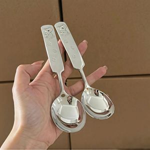 Cuchara para niños Koala, cuchara de acero inoxidable con cabeza profunda y mango corto para comer, para bebés de 0 a 12 meses - Product Image 1