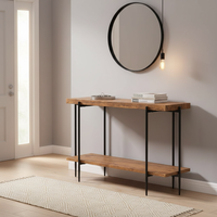 Console de luxe en bois massif à double niveau, style américain, panneau sans porte, montage simple, pour maison, gîte, salon, entrée