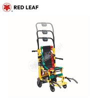 Chaise-plate d'évacuation d'urgence manuelle en alliage d'aluminium sur chenilles pour la descente d'escaliers et le sauvetage en milieu hospitalier