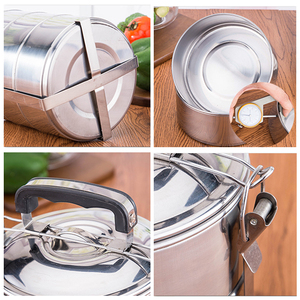 Vente en gros 16cm Chauffe-plat africain à 2 niveaux Boîte à lunch en acier inoxydable OEM Boîte personnalisée avec logo en vrac - Product Image 5