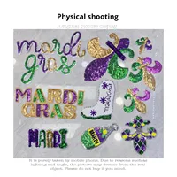 Patch en sequins pour Mardi Gras, fleur de lys, 9 pouces, pour vêtements