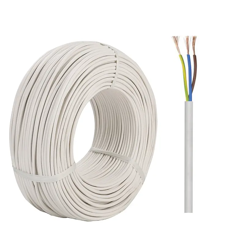 3*0.5mm VDE H03VV-F White PVC 3 Core Copper stranded Cable
