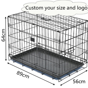 Fabrika toptan ağır özelleştirilmiş Metal Pet kafesleri büyük köpek kulübesi köpek sandık katlanabilir darbe sandık lüks köpek yatağı - Product Image 6