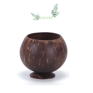 Customized Packing Country Style Coconut Shell Drinking Cups/ Coconut Cup Straw High Quality 350ml/150ml Made Vietnam Eco2go - Product Image 1