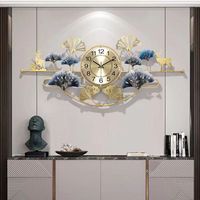 Horloge murale décorative en métal 3D 100x45CM-L, motif floral, FuZhou, décoration intérieure, chambre à coucher, salon, horloge silencieuse à quartz, vente en gros