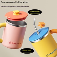 Mug à café isotherme à double paroi en acier inoxydable 304 avec couvercle, design tendance et créatif, valeur esthétique élevée, tasse cadeau