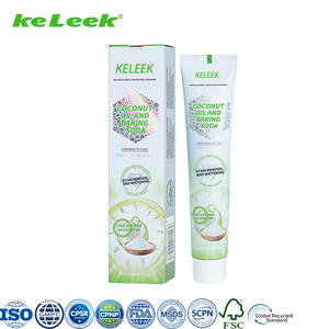 Dentifricio Biologico Keleek all'Olio di Cocco e <span class=keywords><strong>Bicarbonato</strong></span> di Sodio, Rimozione Macchie, Sbiancante, Pressato a Freddo, <span class=keywords><strong>Pulizia</strong></span> Profonda, Menta Fresca, Portatile <span class=keywords><strong>per</strong></span> Casa - Product Image 1