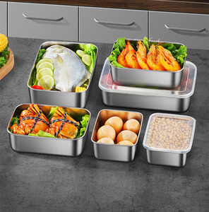 Contenants à collation en acier inoxydable Condiment Trempage Sauce Tasses Conteneur de stockage des aliments avec couvercles Boîte à lunch portable étanche - Product Image 5