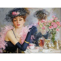 Peinture par numéros Fille DIY Kits de portraits par numéros Peinture à la main Art Cadeau Dessin sur toile