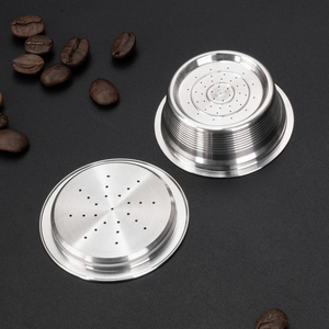 Ensemble de 1 capsule de <span class=keywords><strong>café</strong></span> réutilisable et rechargeable en acier inoxydable, filtre à <span class=keywords><strong>café</strong></span>, cuillère, brosse, compatible avec les machines Mio - Product Image 1