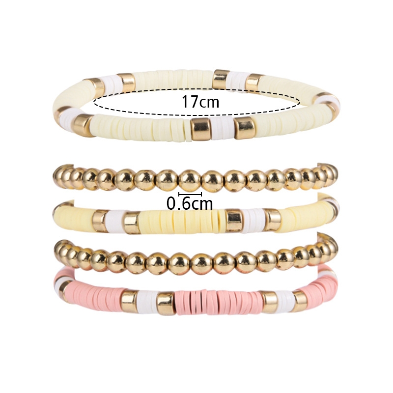 Nouvelle arrivée de perles de cuivre Ensembles de bracelets en plastique d'été Bracelets d'amitié personnalisés en gros Bracelets de perles de verre Bracelets & Bracelets