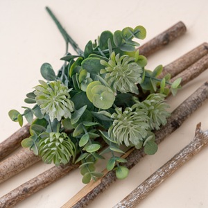 CallaFloral <b>Artificial</b> Snow Lotus <b>Bouquet</b> Green Plastic Wedding Home Decor 81005 - Product Image 3