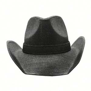 Sombrero de Vaquero de Papel Ecológico para Verano, Estilo Americano, Rígido, Liso, para Unisex, Viajes, Aire Libre, Casual - Product Image 2