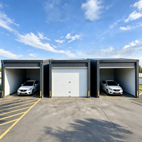 Garage Conteneur Modulaire Contemporain Personnalisé Préfabriqué avec Porte à Enroulement Capacité 1 à 3 Voitures