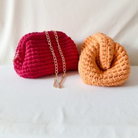 Penjualan laris tas Messenger modis lintas batas murni buatan tangan tas Clutch gaya terbuka Crochet wanita