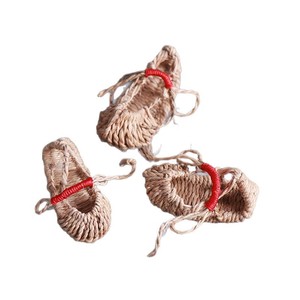 Handmade Woven Shoe Pendant Bamboo Resin Chinese Style <b>Car</b> <b>Ornament</b> Rearview Mirror Decorative Craft - Product Image 5