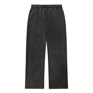 Pantalon de survêtement vintage noir à jambe large pour homme, imprimé lettres colorées rétro, taille élastique avec cordon de serrage, style streetwear décontracté - Product Image 2