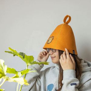 Gorro <span class=keywords><strong>de</strong></span> Sauna <span class=keywords><strong>de</strong></span> <span class=keywords><strong>Lana</strong></span> Gruesa, Ecológico y Térmico <span class=keywords><strong>de</strong></span> Lujo, con Logotipo Personalizado y Color Naranja, al por Mayor - Product Image 6