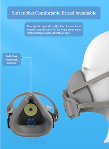Masque demi-visage en silicone anti-poussière et anti-brume pour usine industrielle OEM & ODM, respirateur protecteur réutilisable 3200 avec filtre - Product Image 5