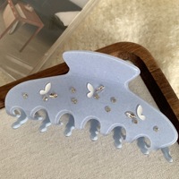 WEINI Pince à cheveux papillon en acétate avec logo personnalisé, simple, ornée de strass, accessoire de coiffure pour femmes et filles, bijoux