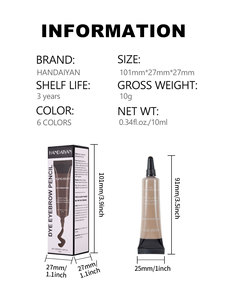 HANDAIYAN Gel teinture et fixateur de <span class=keywords><strong>sourcils</strong></span> 2 en 1, gel liquide pour <span class=keywords><strong>sourcils</strong></span> imperméable et anti-bavures, couleur claire, maquillage naturel et volumineux pour les <span class=keywords><strong>sourcils</strong></span> - Product Image 5