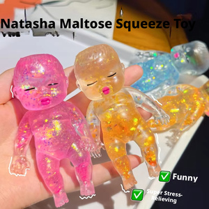Jouet Squishy Transparent Scintillant en TPR Extensible Anti-Stress Natasha Baby Maltose <span class=keywords><strong>pour</strong></span> l'Anxiété - Product Image 2