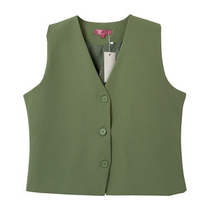 <span class=keywords><strong>Gilet</strong></span> formale da <span class=keywords><strong>donna</strong></span> produttore ODM personalizzato 2025 top alla moda con scollo a V lavoro ufficio elegante tailleur Vintage <span class=keywords><strong>gilet</strong></span> <span class=keywords><strong>verde</strong></span> - Product Image 1