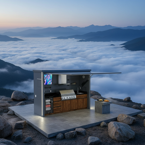 Module de cuisine extérieure ODM en acier inoxydable résistant aux intempéries avec évier et robinet, design moderne, abri de cuisine BBQ extérieur, cave à <span class=keywords><strong>vin</strong></span> - Product Image 1