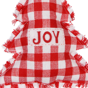 Dekorasi pohon Natal desain kain merah dan putih perlengkapan kerajinan ornamen Natal dekorasi perapian meja pohon sukacita - Product Image 3