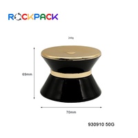 Pot vide de 50g pour crème cosmétique, forme spéciale noire, avec bouchon à vis, pour soins de la peau