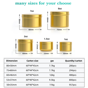 Tùy Chỉnh Vàng Kim Loại Bao Bì Rỗng Vòng Nến Lon Thiếc Kim Loại 250Ml Nến Quà Tặng Container Jar Hộp Cho Nến - Product Image 3