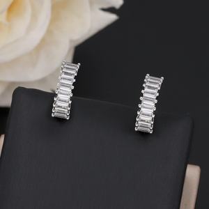 Pendientes de Aro Huggie de Latón de Alta Calidad con Baño de Plata, Venta Directa de Fábrica JXX, Diseño Geométrico Clásico y Moderno, Regalo Ideal - Product Image 4