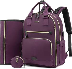 Muestra gratis personalizada de gran capacidad de apertura amplia de cuero PU vegano madre maternidad viaje mamá pañal bebé bolsa de pañales mochila - Product Image 1