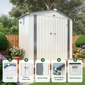 Cobertizo de <span class=keywords><strong>Almacenamiento</strong></span> <span class=keywords><strong>Exterior</strong></span> de Metal de 6*3.5 Pies, con Techo Inclinado, Impermeable, con Ventana Lateral, Envío Gratuito, en Existencia en Almacén de EE. UU. - Product Image 6