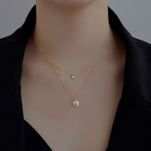 Collar Dylam de Diseño Simple con Colgante de Estrella de Doble Capa en Plata 925 y Cadena de Eslabones - Product Image 5