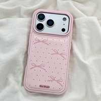 Casing HP Anti Benturan Kulit TPU Motif Leopard Pink Manis Gaya Fashion INS untuk iPhone 17 Air 16 15 14 13 12 11 Pro Max