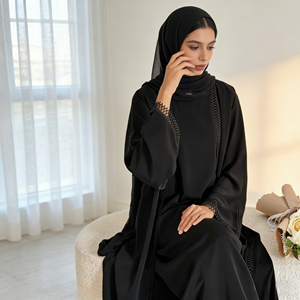 Vêtements islamiques Loriya Abaya Robe en dentelle et robe intérieure Ensemble deux pièces Robes pour femmes Abaya EID Robe musulmane pour femmes Sans hijab - Product Image 5
