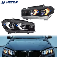 Phares HETOP F15 X5 2014-2018, mise à niveau, double couleur, phare LED de voiture, DRL, style serpent, lumière laser, accessoires modifiés pour BMW