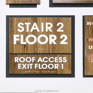 Letrero Personalizado EZD de Madera de Nogal <span class=keywords><strong>y</strong></span> Acrílico con Braille ADA para Señalización de Hoteles, Baños, Salidas de Emergencia, Oficinas, Puertas <span class=keywords><strong>y</strong></span> Números de Habitación - Product Image 6