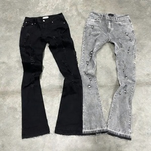 Jeans évasés de style vintage, de haute qualité, personnalisés par OEM, style punk, jeans évasés pour hommes - Product Image 1