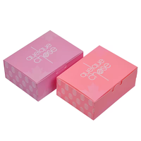Boîte d'emballage rose créative de qualité alimentaire personnalisée boîte d'emballage cadeau en papier macaron bonbons chocolat avec logo