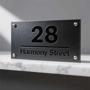 لوحة منزل حديثة مخصصة من الفولاذ المقاوم للصدأ ، علامة عنوان الشارع رقم LED للديكور الإعلاني للمكتب والمنزل - Product Image 6