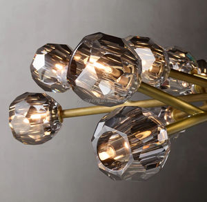 Lámpara Colgante Moderna Nórdica de Latón con Ramas Ajustables en Altura para Sala de Estar, Lámpara de Araña Esférica de <span class=keywords><strong>Cristal</strong></span> K9 - Product Image 5