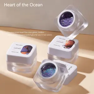 Professional Nail Enhancements Heart of the Sea Colorful Shining Sheet Broken Diamond canning uv gel polish