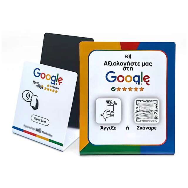 2024 Custom Acrylic Google Review NFC Table Stand Display Qr Code for Restaurant Menu Instagram Facebook Whatsapp Linkedin