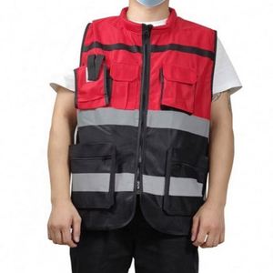 Gilet de sécurité haute visibilité réfléchissant de qualité supérieure avec poches pour travaux de construction, idéal pour les cadeaux promotionnels et d'affaires - Product Image 4