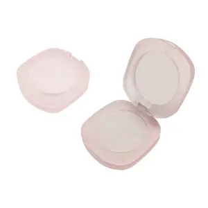 Abgerundetes Quadrat Kunststoff petg Kosmetisches Make-up Verpackung/gefrostet Transparent Leer Pressed Powder Compact Blush Case
