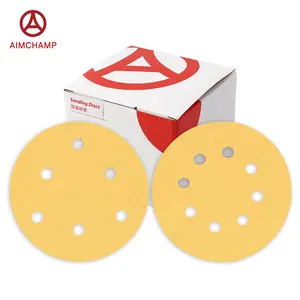 Good quality hook and loop 5/6/7 /9 inch dry wall and auto polishing discs yellow aluminum oxide sanding discs
